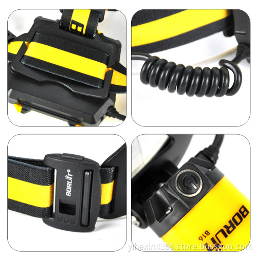 Boruit High Quality 5000lm Rechargeable LED Zoomable Headlamp